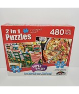 Cra-Z-Art 2 in 1 Jigsaw Puzzles Pizza &amp; Italian Eatery 480 Total Pieces  - £7.03 GBP