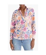 J. CREW Liberty London pink floral cotton popover blouse size 4 summer p... - $39.00
