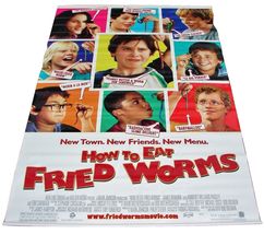 2006 HOW TO EAT FRIED WORMS Movie Vinyl Theater Banner 48&quot;x70&quot;     (5) - $49.99