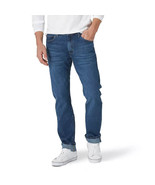 Lee Legendary Slim Straight Jeans Mens 34x36 Blue Medium Wash Stretch NEW - $32.54
