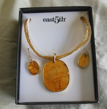 East 5th Shell &amp; Seed Bead Necklace &amp; Hook Earring Set - £15.79 GBP