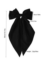 Black Oversized Ribbon Bowknot Satin Hair Clip - $73.30 MXN