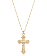 14K Gold Plated Cross Necklace with Faith Pendant - Minimalist Jewelry - €19,27 EUR