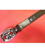 SHRINER Brown Genuine Leather Belt &amp; High Detail Epoxy SHRINER  Buckle - $53.98 CAD