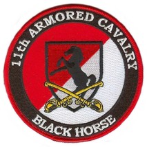 ARMY  11TH ARMORED CAVALRY BLACK HORSE 4&quot; EMBROIDERED MILITARY PATCH - £23.53 GBP
