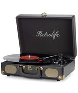 Retrolife Vinyl Record Player Turntable Bluetooth 3-Speed Portable Suitcase - $32.66