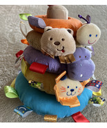 Taggies Early Years Stackable Rings Ribbons Bee Bear Hippo Lion Cloth Toy - $23.53 CAD