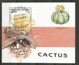 Souvenir Sheet from Benin depicting Cactus, 1997, CTO - £1.57 GBP