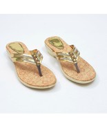 iCCe Gold Color Women&#39;s Rhinestone Studded Thongs Sandals US 6 - $182.40 MXN