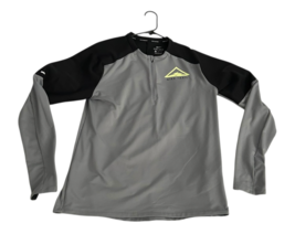 Nike Element Men's Trail Running Top Size M 1/4 Zip Grey/Black CU5740-073 - $52.25
