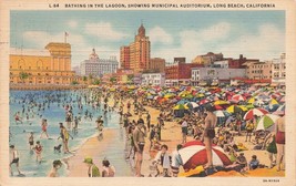 Bathing In The Lagoon, Showing Municipal Auditorium, Long Beach, Ca N22 - £5.62 GBP