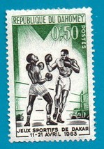 Used Postage Stamp - Dahomey 1963 Sports-Boxers (Scott 172) .50f - $1.99