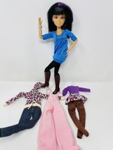 LIV Doll Daniela w/ Wig + 3 Clothes Outfits Black Hair Purple Articulated Girl - £31.59 GBP