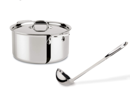 All-Clad 8-Qt 4408 SS  D3 8-qt Ultimate Soup Pot with All-clad 14-inch Ladle - $186.99