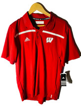 Wisconsin Dachse Rot adidas Coaches Seitenlinie Climalite Polo Herren - $34.99