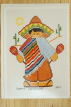 NEW Cross Stitch Pattern One World Greeting Card Sunny Sombrero Mexico D... - $9.89