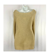 Ann Taylor LOFT Boat Neck Cable Knit Sweater SMALL Camel Tan Mohair Blend - £12.67 GBP