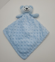 Little Beginnings Lovey Blue Teddy Bear Minky Dot Plush Doll Secuirty Blanket - $7.91