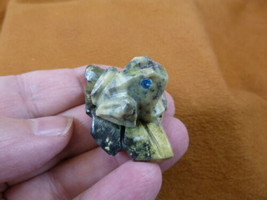 (Y-FRO-168) green Frog on LEAF carving GREEN serpentine Gem gemstone FIG... - £9.57 GBP