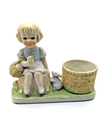 1983 Pastel Pretties Dainty Miss Fine Bisque Porcelain Candleholder - Vi... - $19.09 CAD