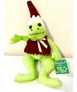 Toy Works Green Prince Frog With Vest 15 Inch Plush Elf Looking - £14.22 GBP