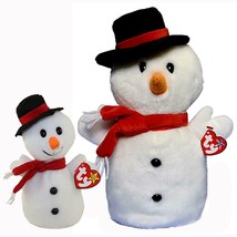 Snowball The Snowman Ty Beanie Baby and Buddy Set MWMT Christmas Retired - £20.43 GBP