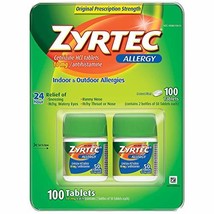 Zyrtec Cetrizine HCl/Antihistamine - 10mg/100 Tablets - £35.04 GBP