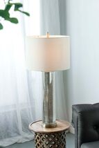 Gold Mirrored Glass Table Lamp For Modern Decor Luxury Glow - $178.13