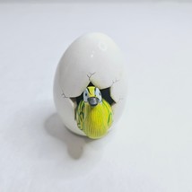 Bird Hatching Mexico Clay Single Duck Yellow Hand Painted Signed 207 - $14.83