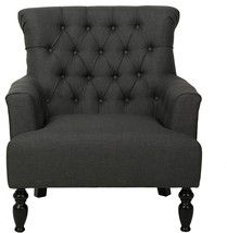 Christopher Knight Home Byrnes Fabric Club Chair, Dark Gray - £301.95 GBP