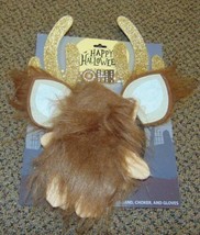 Reindeer Halloween 4 Pc Brown Headband Choker Gloves Kit Accessory Costume- OS - £7.93 GBP