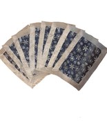 8 Cobalt Blue and Silver Snowflake Placemats New Sheer - £22.05 GBP