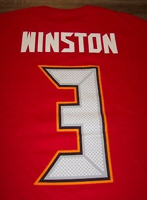 Primary image for TAMPA BAY BUCCANEERS BUCS  #3 JAMEIS WINSTON NFL FOOTBALL T-Shirt MENS SMALL NEW
