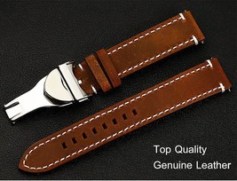 19MM Top Quality Leather Strap for Tudor Watch Watchband Brown - £37.58 GBP