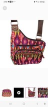 Lily Bloom Crossbody Bag Multicolored Geometric Print Adjustable Strap - £18.38 GBP