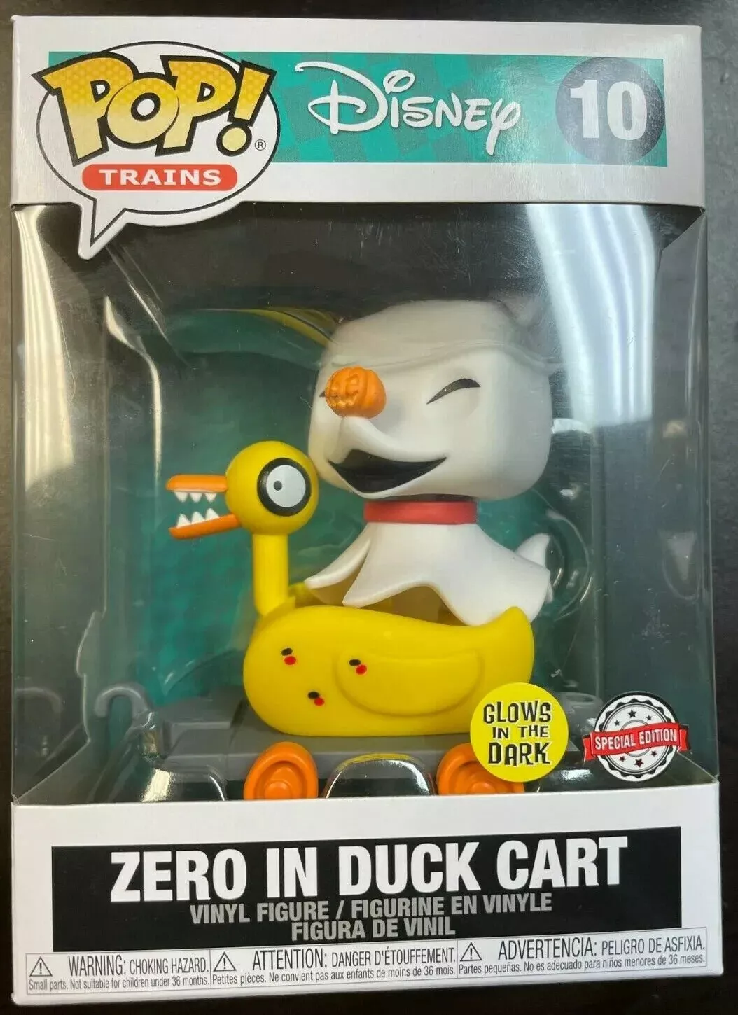 Funko Pop! Trains Disney Zero in Duck Cart Glows in the Dark Hot Topic E... - $279.00 MXN