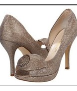 Caparros Women&#39;s Shoes Baldwin Champagne Sparkle Casual Prom Heels Size ... - $546.62 MXN