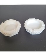 2 - Vintage Hobnail White Milk Glass Ashtray 4 Slot Octagon Mid Century ... - €18,65 EUR
