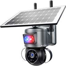 Anicanon Solar Security Cameras Wireless Outdoor,3Mp 2K Fhd, Color Night... - £96.23 GBP