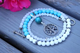 Pregnancy Tracking Necklace - Pick your charm - Sea Foam - Turquoise magnesite,  - £39.05 GBP