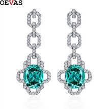 100% 925 Sterling Silver 9*11Egg-Shaped Synthetic Paraiba  High Carbon Diamond E - £73.14 GBP