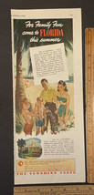 Vintage Print Ad Florida The Sunshine State Family Fun Vacation 1940s Ephemera - £11.67 GBP