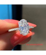 3CT Oval Cut Ring 14K Solid Gold Moissanite Wedding Engagement Ring, Als... - $195.50