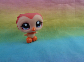 Littlest Pet Shop Tangerine Orange Owl Bird with Purple Eyes #1147 - £2.32 GBP