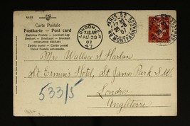 Ich Bringe Gluck Postal History Postcard Paris France to London 1907 Cancel UDB - £11.51 GBP