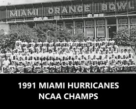 1991 Miami Hurricanes 8X10 Team Photo Picture Ncaa Football Champs - £3.81 GBP