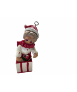Sondra 1980 Jack in the Box Jester Clown Red White Christmas Tree Ornament - $14.84