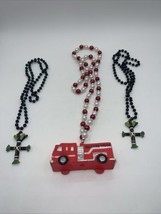 Mardi Gras Beads Necklaces Lot of 3 Authentic New Orleans Zulu Fire Truck - $24.75