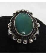 Vintage Bell Trading Post Sterling Silver Turquoise Band Sz 8 Ring 5.4g - €21,45 EUR