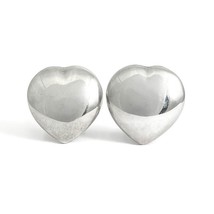 Vintage Italian Heart Drop Stud Clip-On Earrings Sterling Silver, 8.77 G... - £39.96 GBP